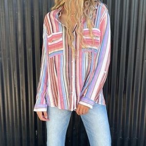 NWOT VICI Striped Button Down